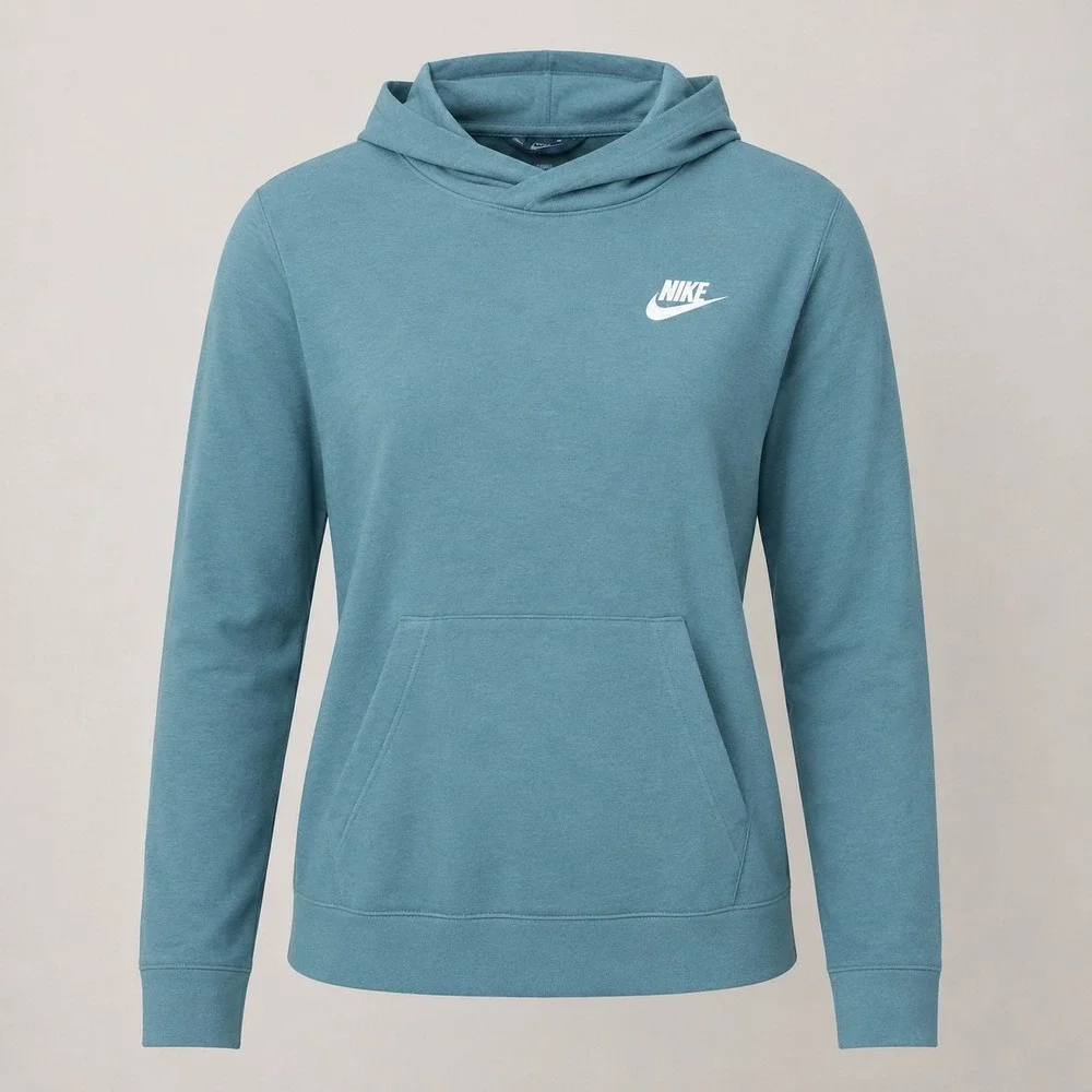 Nike Club Fleece Cowl Neck Pullover Women's Teal Aqua Athleisure Hoodie Size L